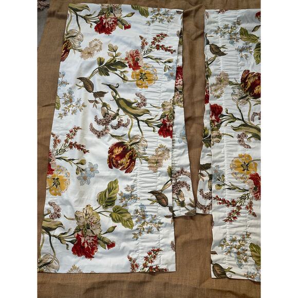 Window valances curtains white floral cotton luxury pottery barn style 78x19 - Picture 13 of 16